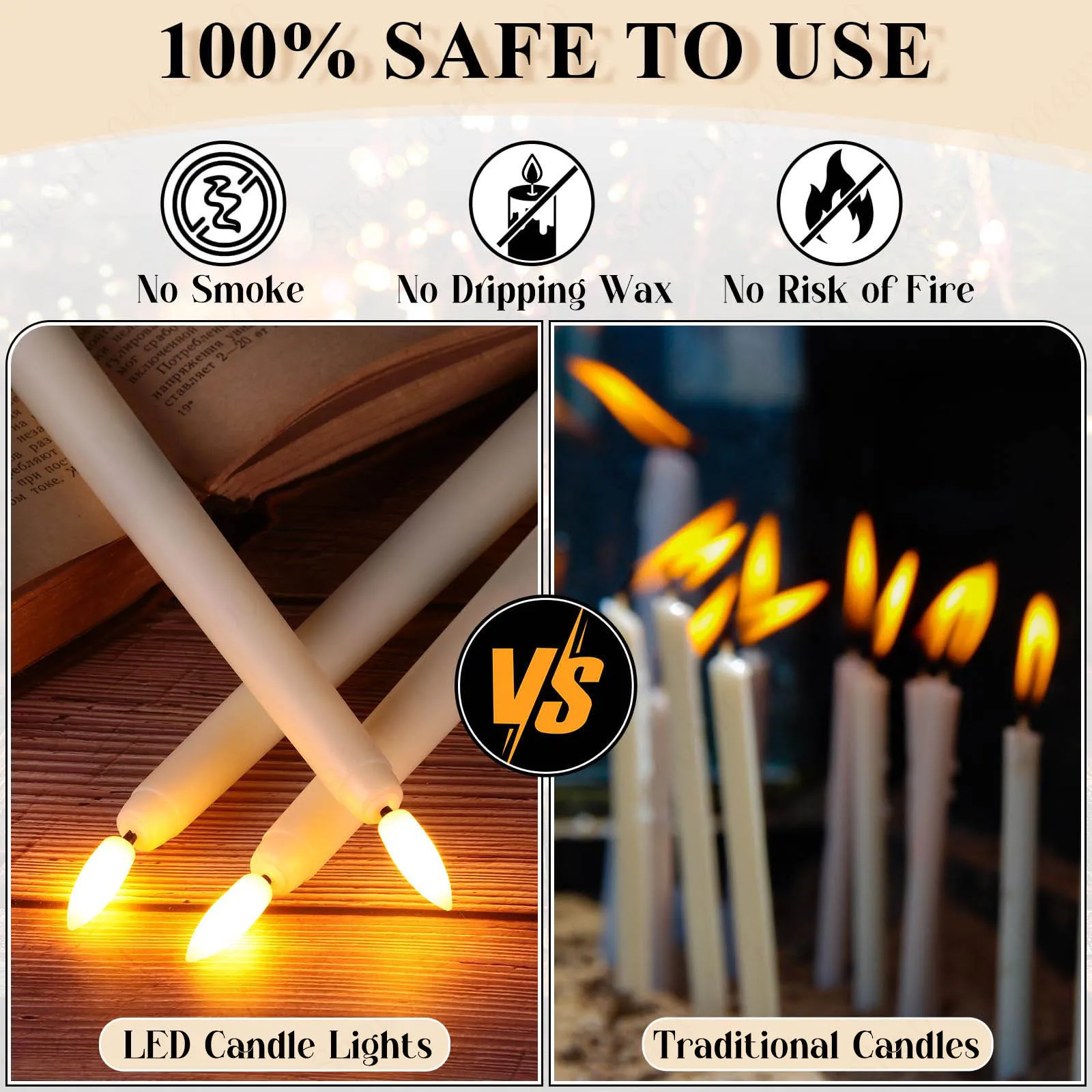 12-300 قطعة شموع مستدقة للزفاف شموع LED شموع مستدقة عديمة اللهب مع جهاز تحكم عن بعد لوازم حفلات الزفاف