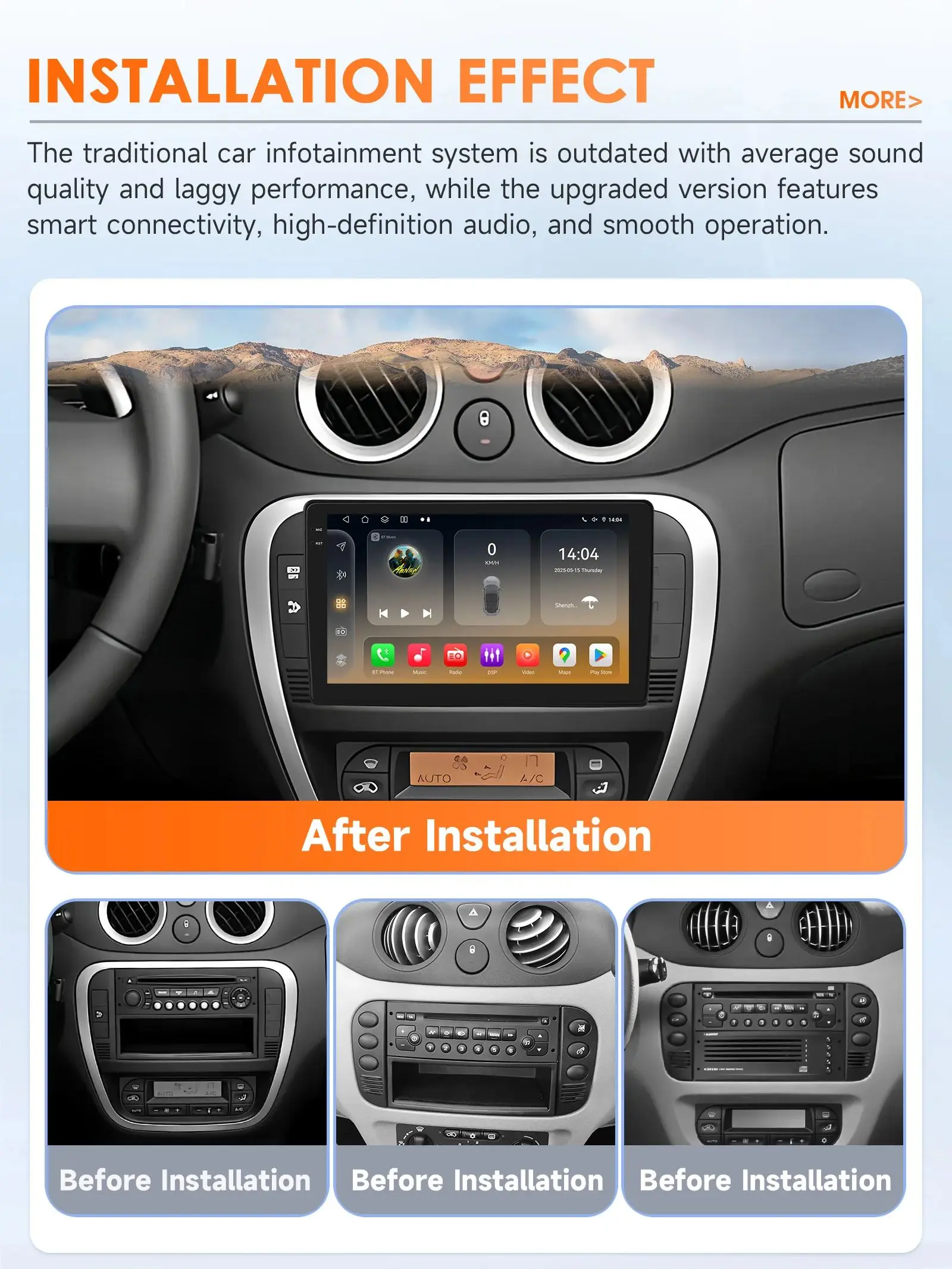 Android 14 Qualcomm 8 Core Auto Multimedia Radio Voor Citroen C2 C3 2001 2002-2010 draadloze CarPlay Android Auto 4G BT5.4 GPS DSP - afbeelding 2