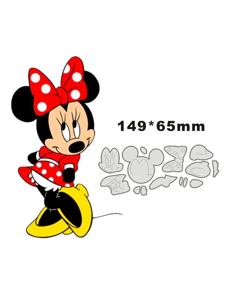 Disney Metal wykrojniki szablony Minnie dla DIY Album Scrapbooking znaczek karta papierowa tłoczenie 2022 nowy Die Cut