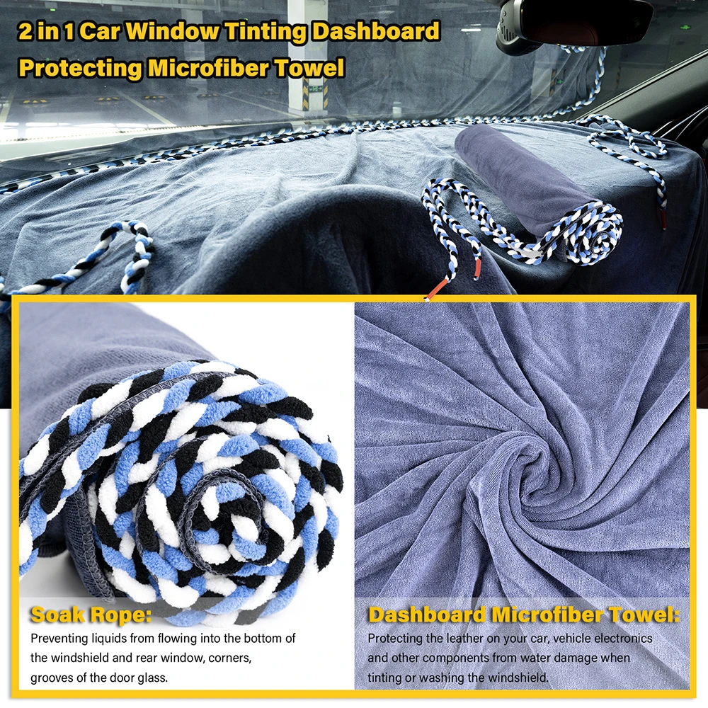 FOSHIO Car Windows Tint Kit Vehicle Glass Cleaning Bulldozer Squeegee Scraper Dashboard Towel Vinyl Wrapping Film Installation