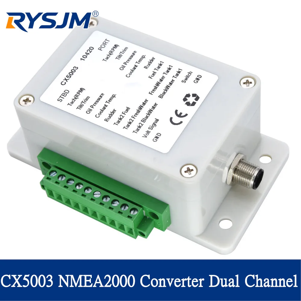 NMEA 2000 Multifunction Converter 0-190 ohm Up to 18 sensors CX5003 NMEA2000 Converter Dual Channel For Marine Boat Yacht sensor