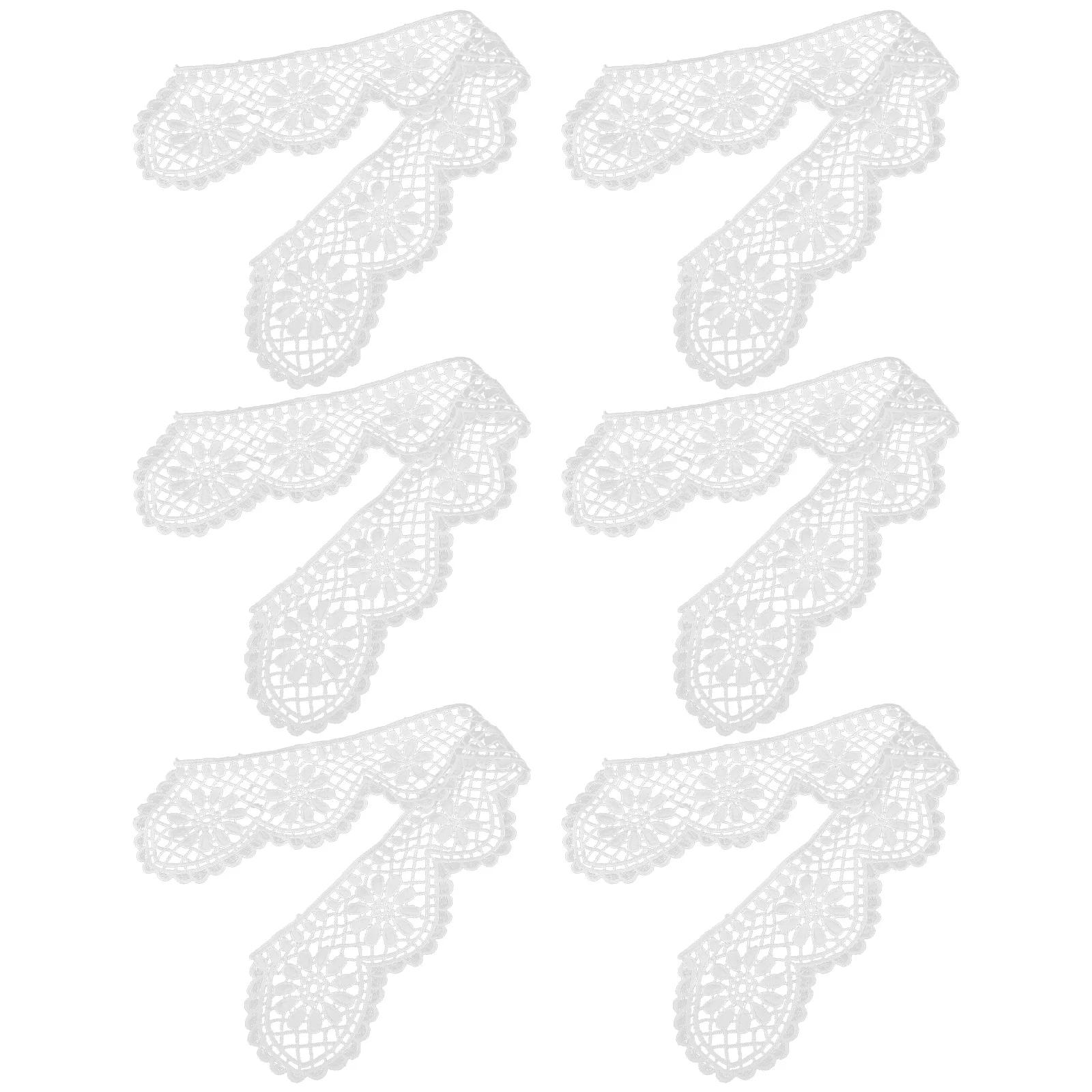 

6 Pcs Decorate Round Neck Lace Auxiliary Materials Bride Sew Milk Silk Assorted Clothes Trim