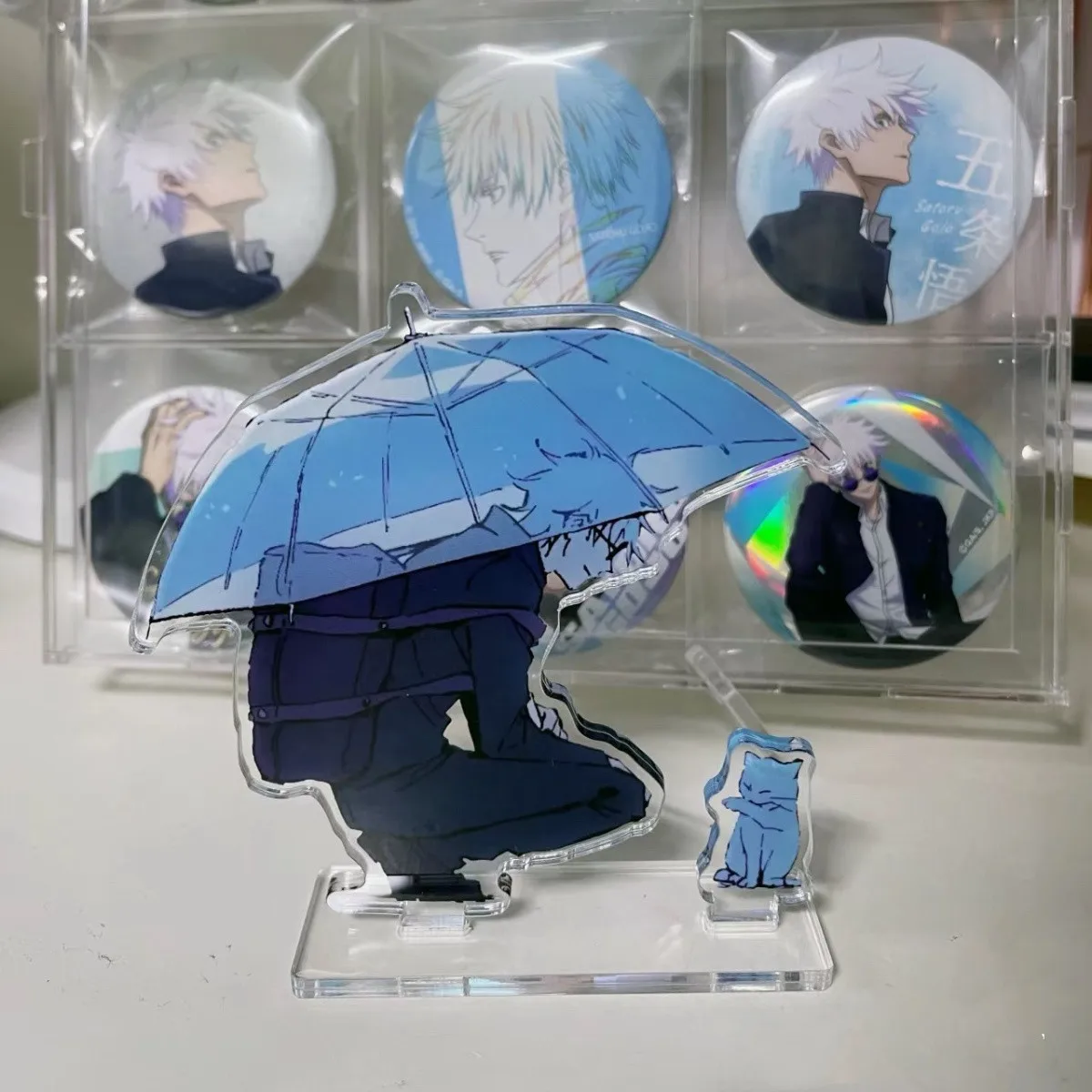 Gojo satoru geto suguru masculino acrílico suporte modelo feminino jujutsu kaisen anime girar decoração de mesa criativo crianças moda presente