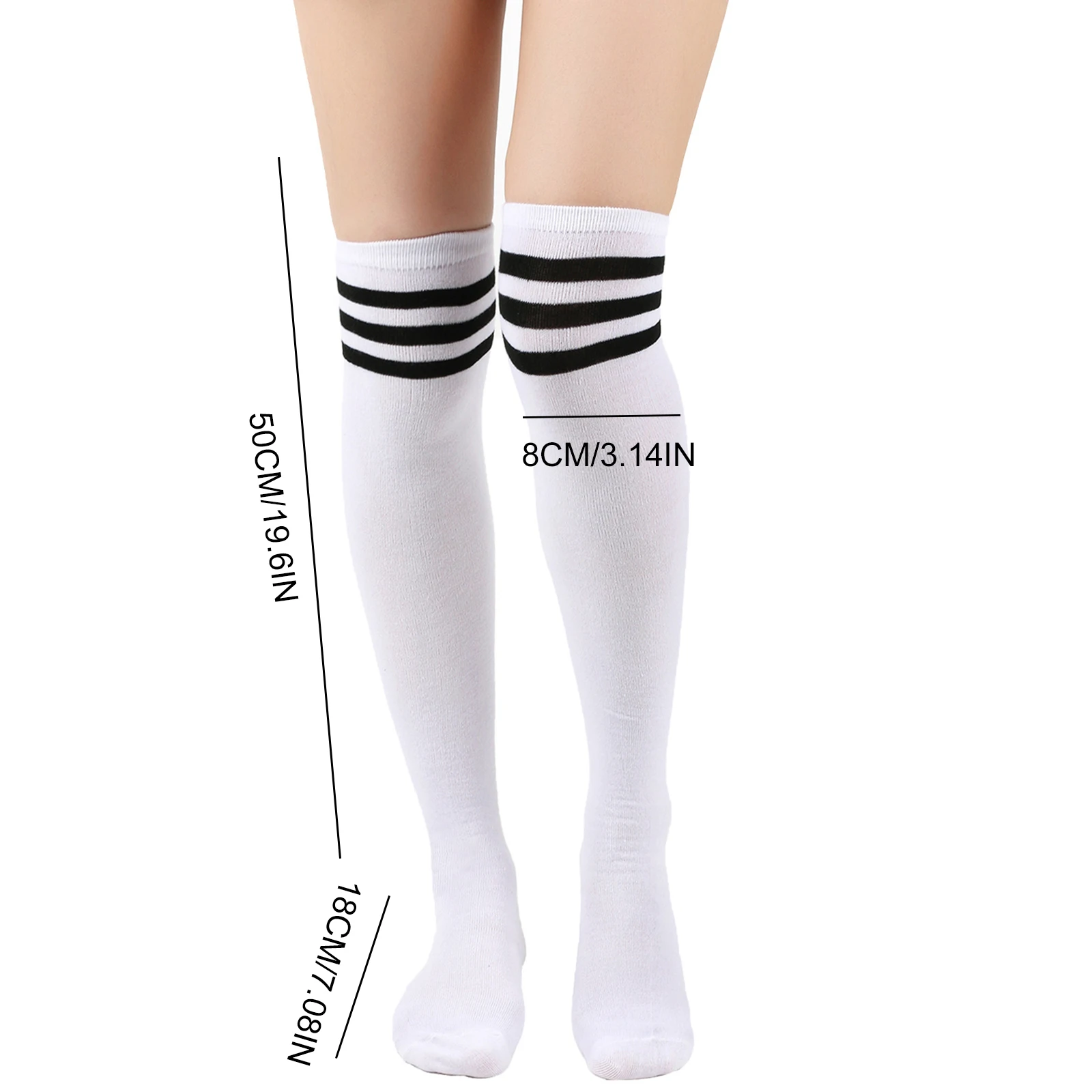 Women Socks Striped Socks Three Bars Academic Style Thigh Socks Stocking Performance Socks High Tube Women Socks