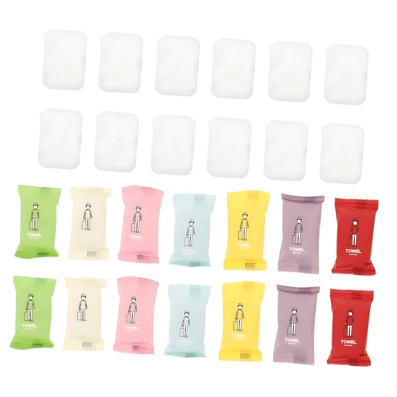 30×24cm Compressed Disposable Face Towel (1 Box) - Colorful Individually Wrapped Towels, Natural Plant Fiber, Water-Expandable - Image 3