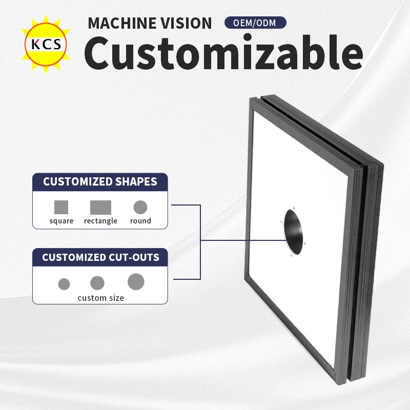 KCS-CKKP-200-200-K50 Square Panel LED Machine Vision Light With Back Light Industrial Inspection Area DC Power Supply