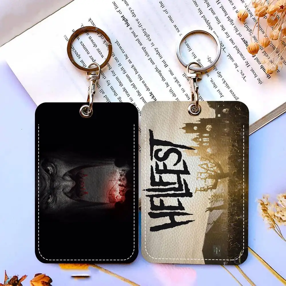 H-Hellfest PU Soft Leather Rectangular Key Card Holder Induction Elevator Protection Cover Youth Faion Accory