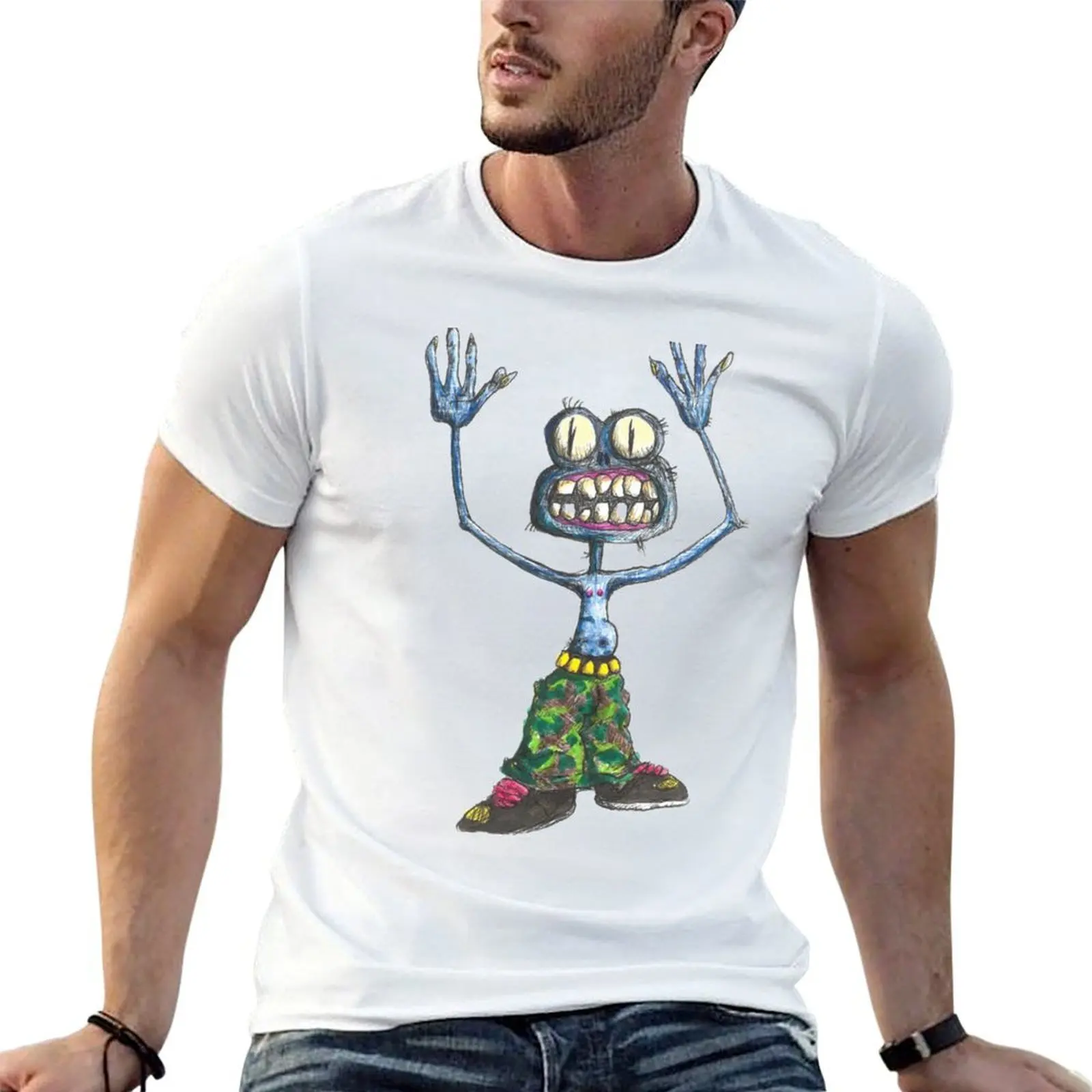 

Little Blue Alien Fella T-Shirt t shirt man casual cotton t shirts man 100% man t shirt cotton high quality T-shirt