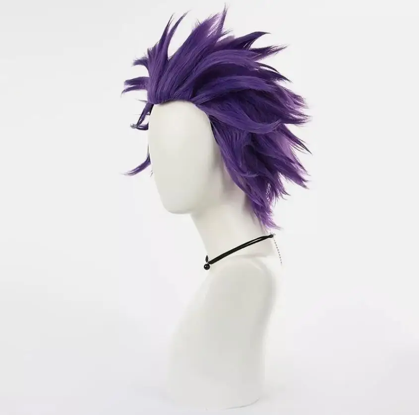 Anime Cosplay Wig Purple Short Hair Men's Wig Costume Halloween Synthetic Wig