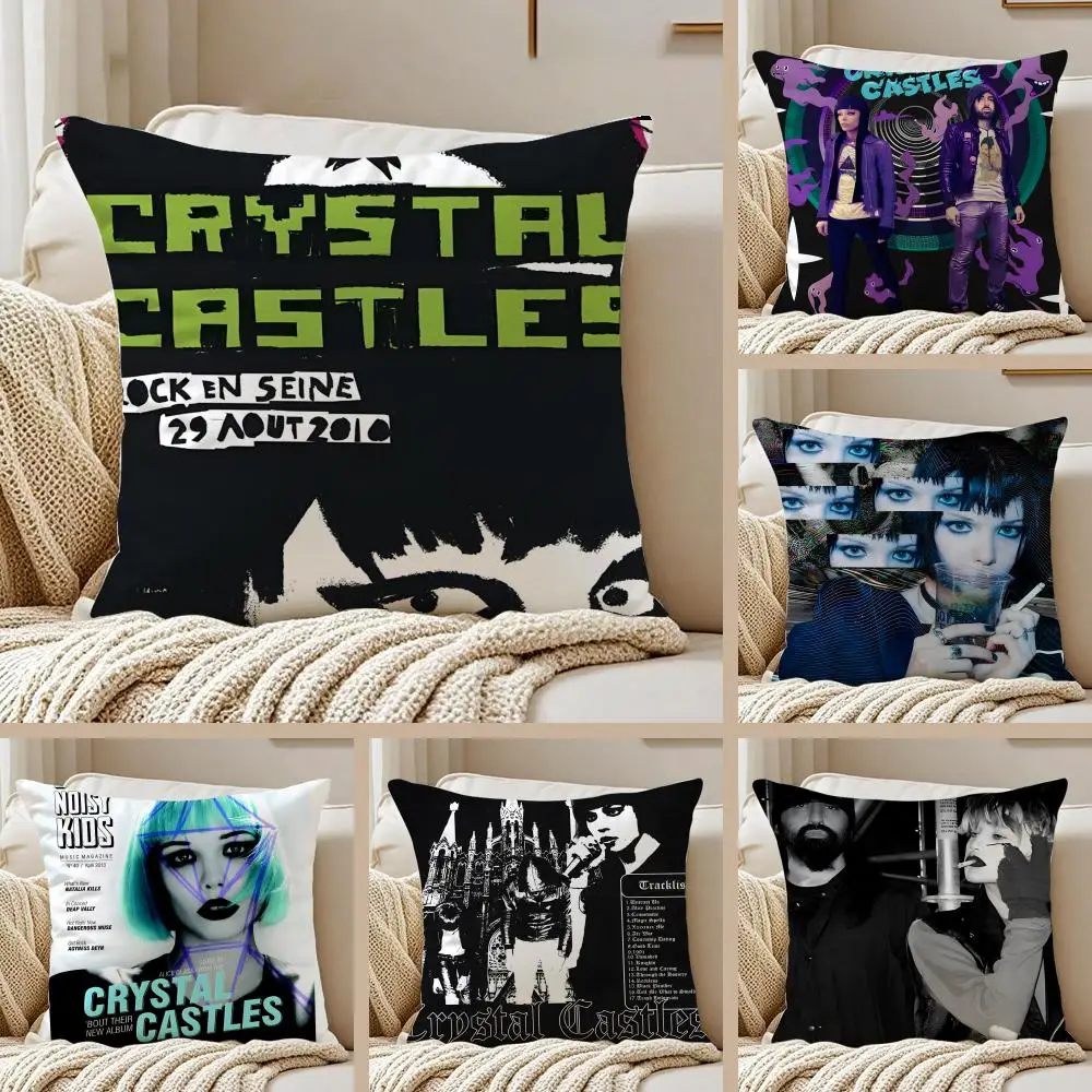 Electronic Band Crystal Castles Cushion Cover Pillowcase Anti-dustmite Invisible Zipper Short Plush Sofa Cushion