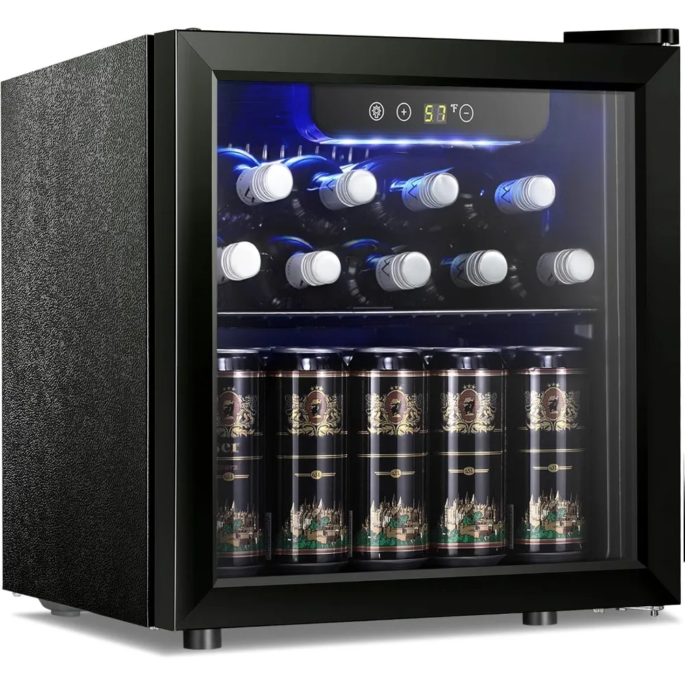 

12 Bottle 48 Can Beverage Refrigerator Cooler - Mini Fridge Glass Door for Beer Soda Drinks or Wine,Freestanding Beverage