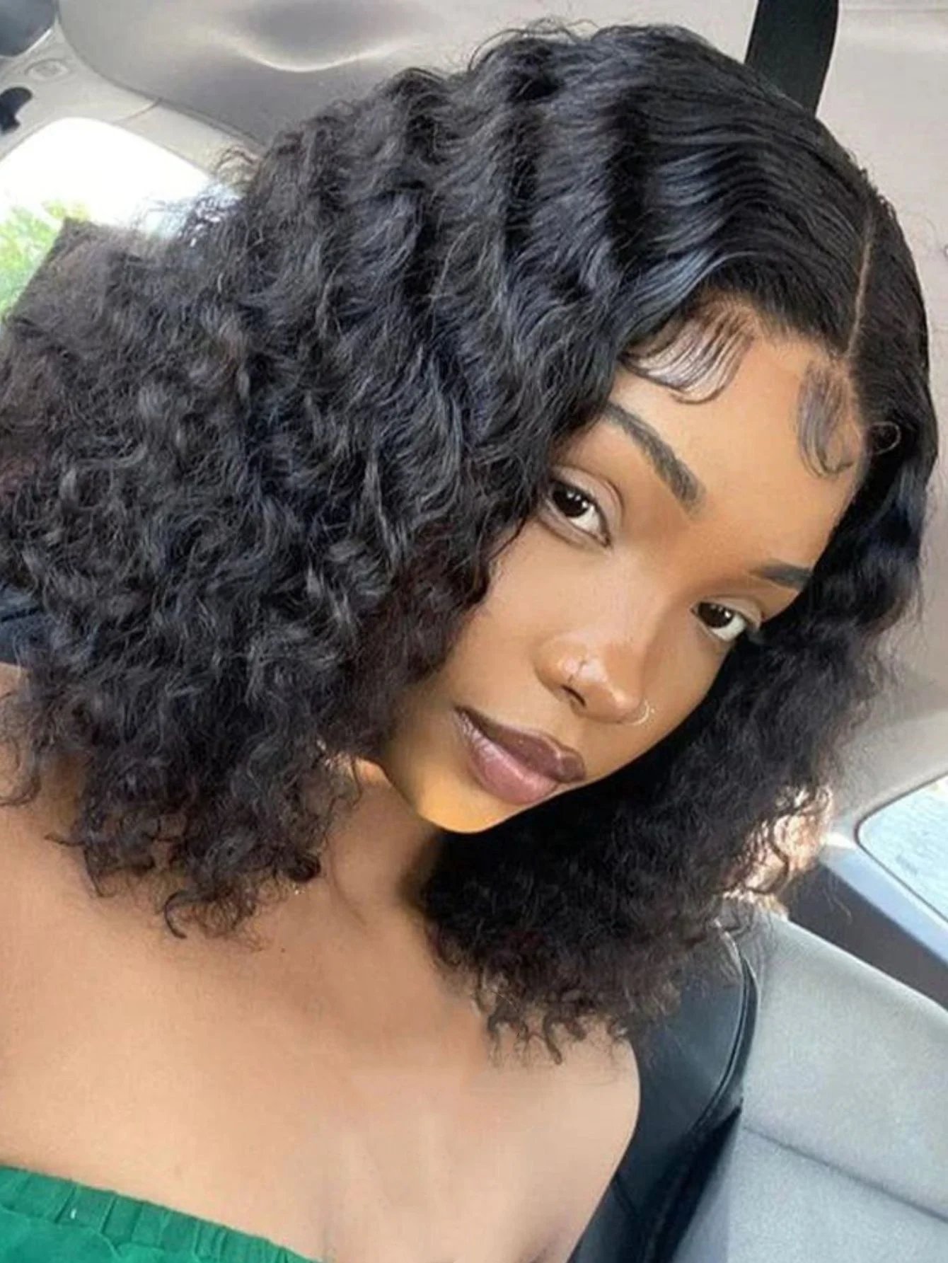 باروكات بوب قصيرة مجعدة شعر بشري 250% كثافة برازيلية باروكات أمامية بدون غراء باروكات دانتيل مقطوعة مسبقًا للنساء