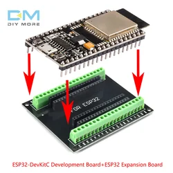 ESP32-DevKitC Development Board Universal WiFi+BT+BLE MCU Module ESP32-WROOM-32E With CH340 For Arduino+ESP32 Expansion Board