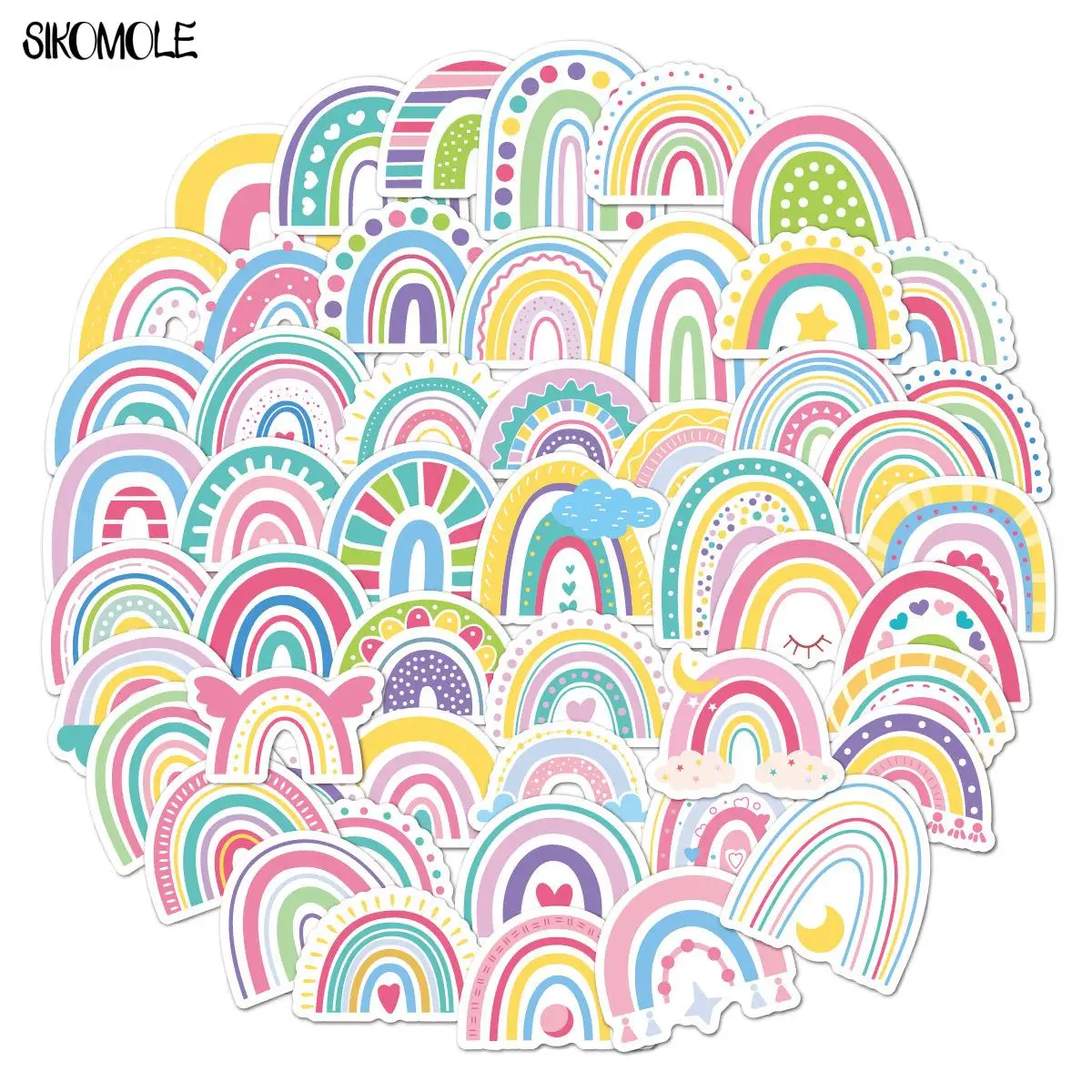 10/30/50PCS Cartoon Rainbow Bridge Stickers ragazza bambini giocattoli fai da te Laptop frigo telefono bagagli decalcomanie per chitarra Graffiti Sticker F5