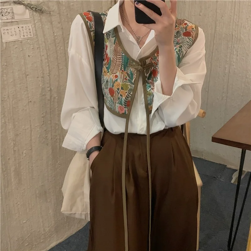 Cropped Vests Women Vintage Chic Korean Style Minority Streetwear Casual Sleeveless Clothes Loose Personality Retro New Outwear