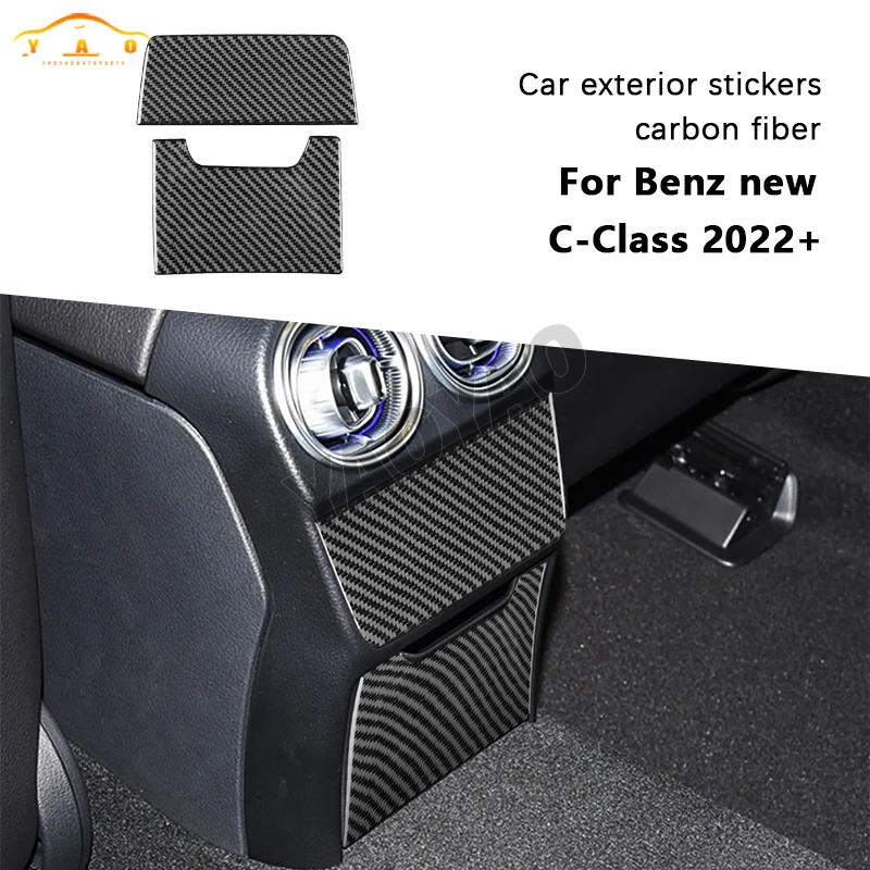 

Carbon Fiber Rear Storage Box Panel Protection Trim Sticker For Mercedes-Benz C-Class W206 C200 C260 2022