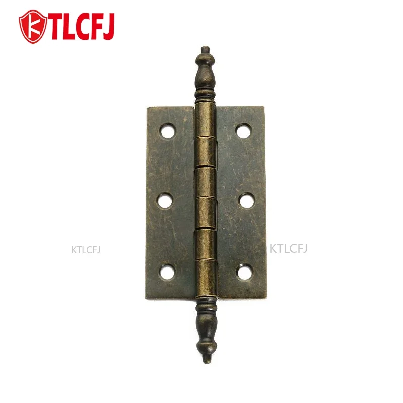 KTLCFJ 2 PCS Antique Bronze Retro 6 Holes Hinges Hardware New Mini Hinges with Screws for Wooden Jewelry Box Cabinet