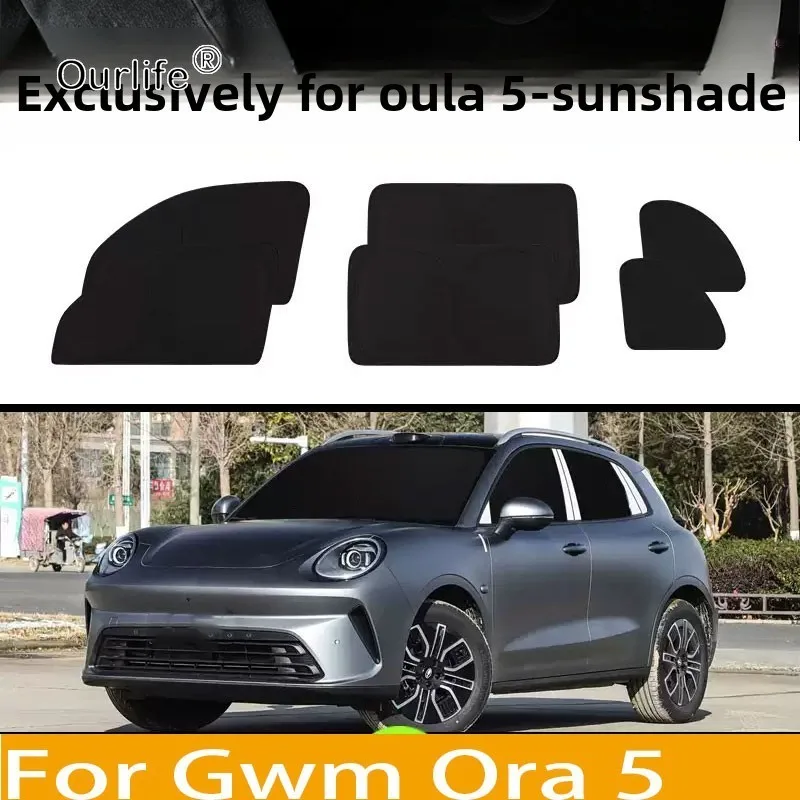 

For Gwm Ora 5 2026 2027 Car Sunshade Side Window Privacy Curtains Front Rear Sunscreen Heat Insulation Sunshield
