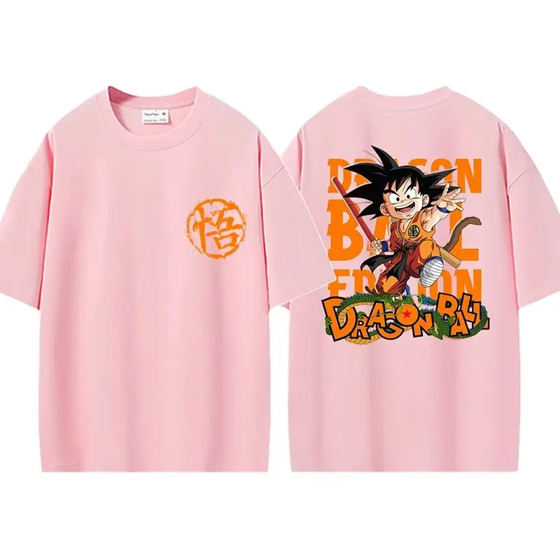 2026 Summer Dragon Ball T-Shirt 100% Cotton Kid Goku & Shenron Oversized Loose Breathable Gym Streetwear Unisex Tee for Adults K view 4