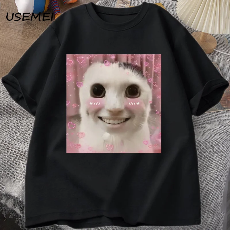 Goofy Ahh Cat T Shirt Meme Dank Cursed Weirdcore Cringey T-Shirts Men Women I Got Too Silly Tshirt Huh Cat Memebn Crying Cat