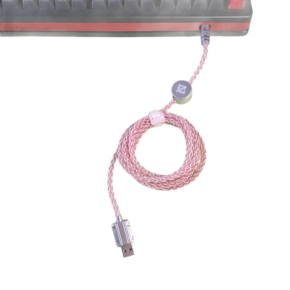 

Single Crystal Copper Keyboard Cable with RGB Light, 8K Magnetic Axis Data Cable, Magnetic Type‑C Charging Cable