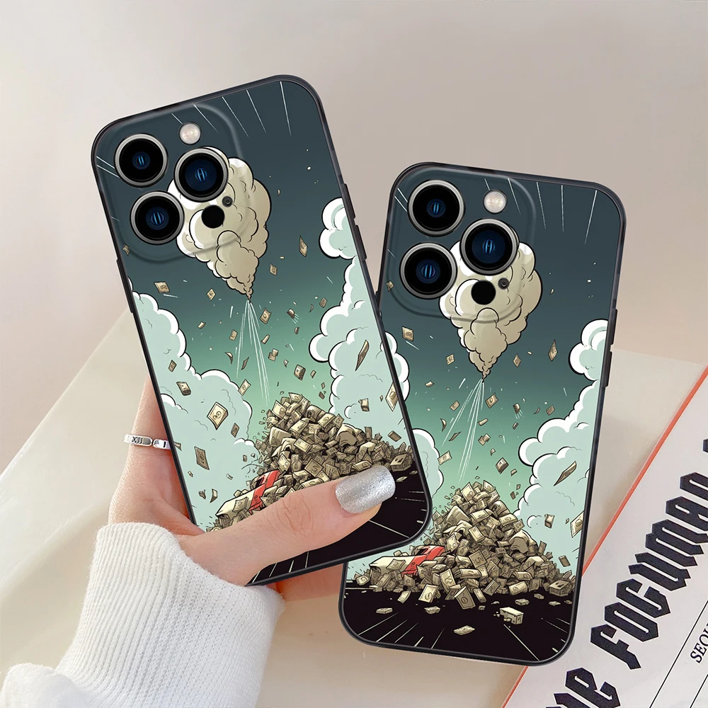 

Burn Money Pile Phone Case for Iphone 14Pro 13 12 Mini 11 Pro Max Shockproof Soft Cover for Iphone XS X XR 7 8 SE 11Pro 14Plus