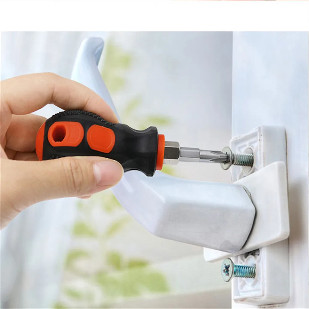 Portable Screwdriver Slotted Phillips Double-use without/with Magnetic Dismantling/Repairing/Maintenance Manual Tools Red/Yellow