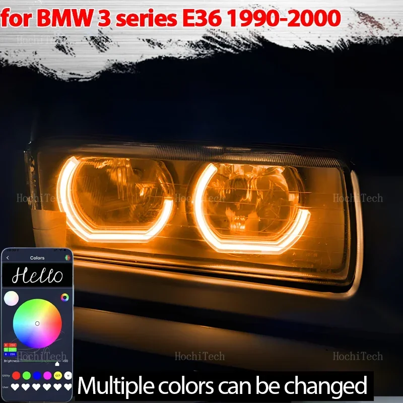 

DTM RGB Ring Angel Eyes Phone APP control LED Headlight Ring for BMW 3 series E36 1990-2000 316i 318i 318is 320i 323i 325i 328i