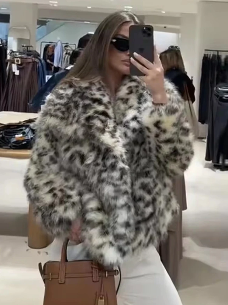 

2025 Winter Faux Fur Jackets for Women Coats Thick Warm Soft Jacket Woman Long Sleeve Fluffy Fur Casual Loose New Outerwear