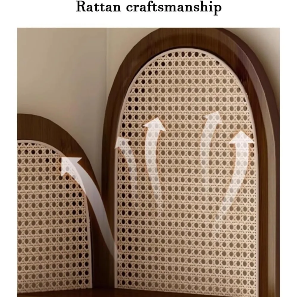 حامل رف زاوية من الروطان مع سلة تخزين، خزانة كتب على شكل مروحة، مصنوع من الروطان، مثالي لحلول تخزين غرفة النوم #3