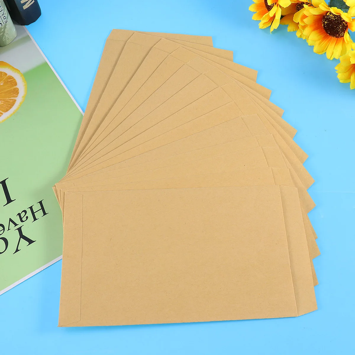 

200pcs Kraft Paper Envelopes Eco-Friendly Retro Business For Wedding Invitation Letter Writing Bulk Pack Kraft Stationery