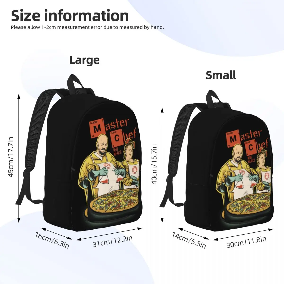 Custom Breaking Bad Walter White Cook Meme Canvas Backpacks Men Women Fashion Bookbag for College School TV Show Heisenberg Bags