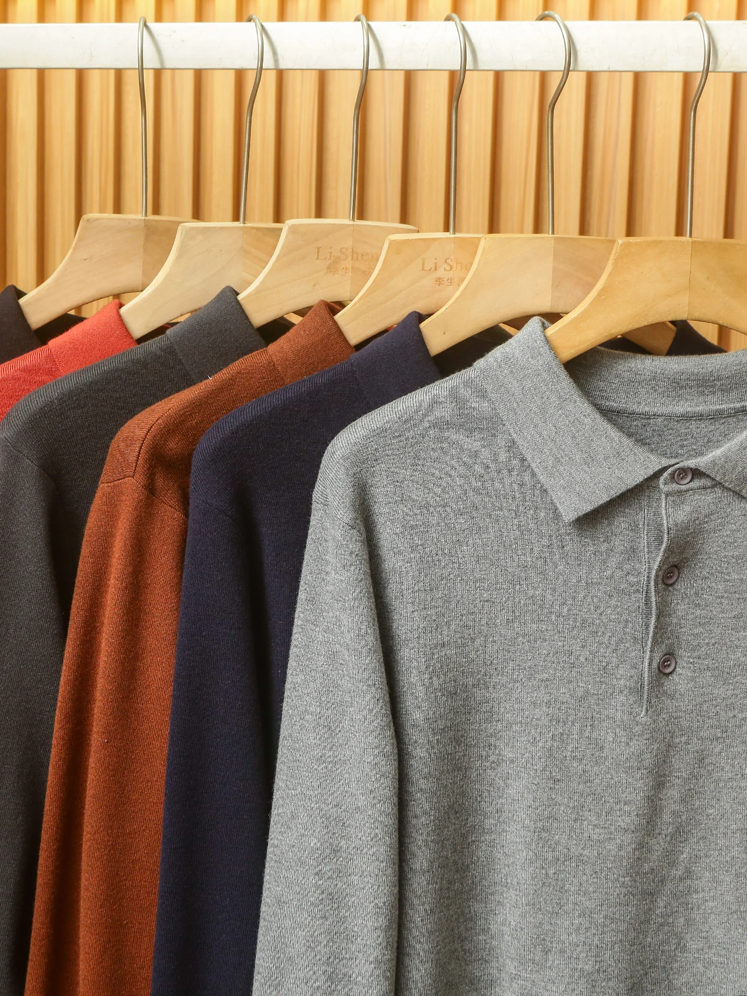 

Camere Blend Knitted Sweater for Men Comfortable Faionable Autumn Winter Flip Collar Pure Color Versatile Wear