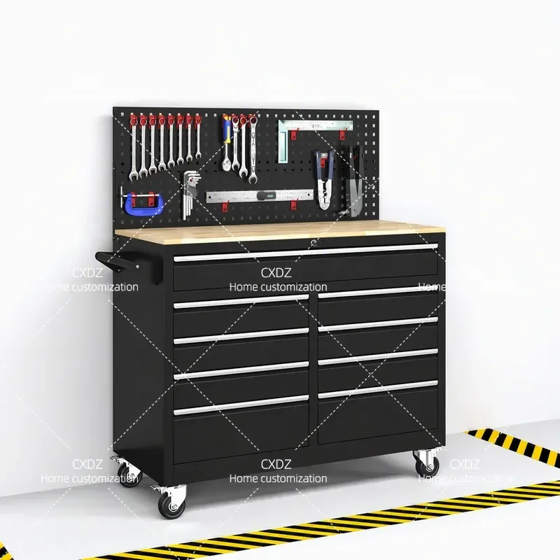 Heavy Duty Tool Box Workshop Auto Repair Multifunctional Trolley Movable Tool Cart Workbench