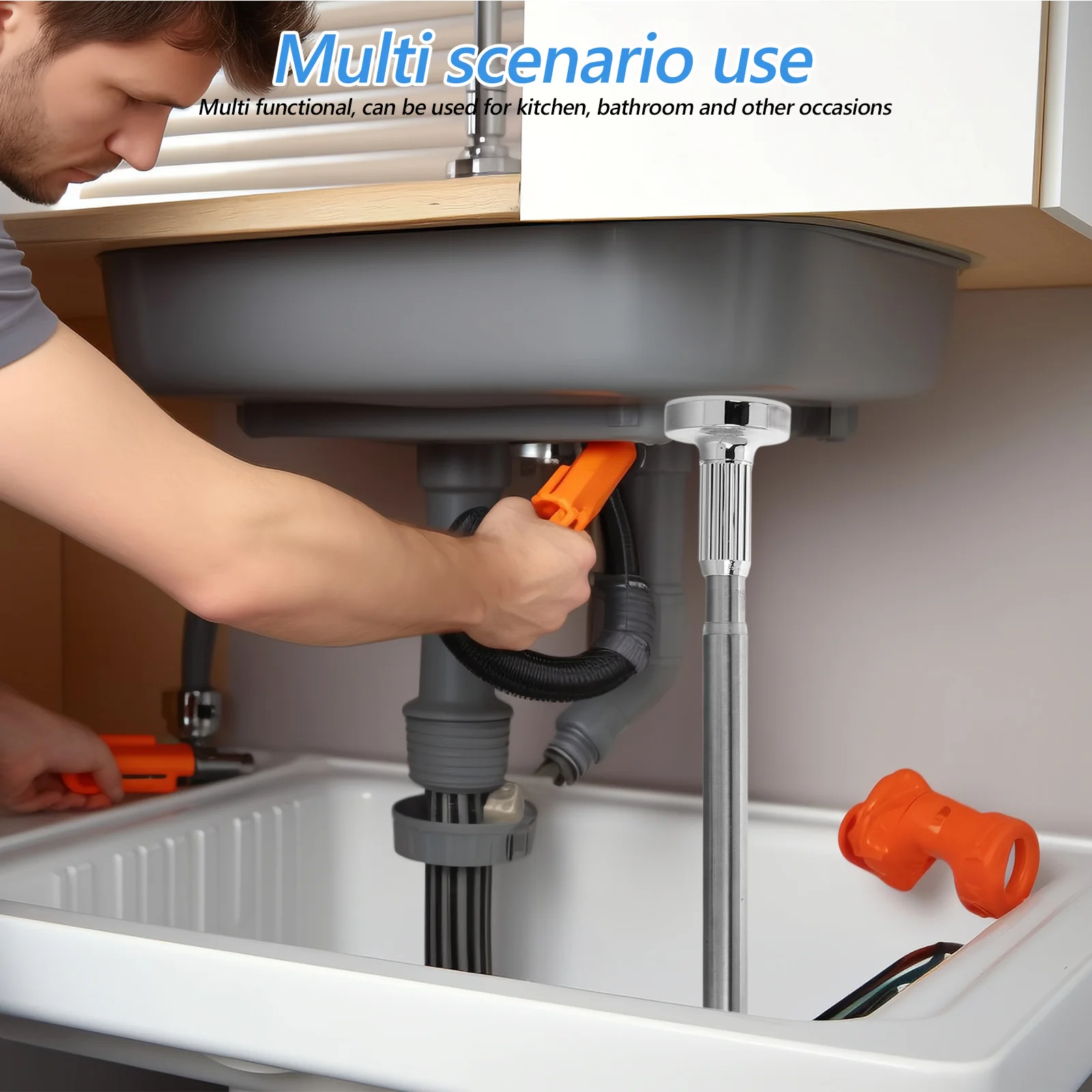 

Stainless Steel Undermount Bracket Adjustable Support Pole For Kitchen Bathroom Telescopic Sink Support Rod Undermount