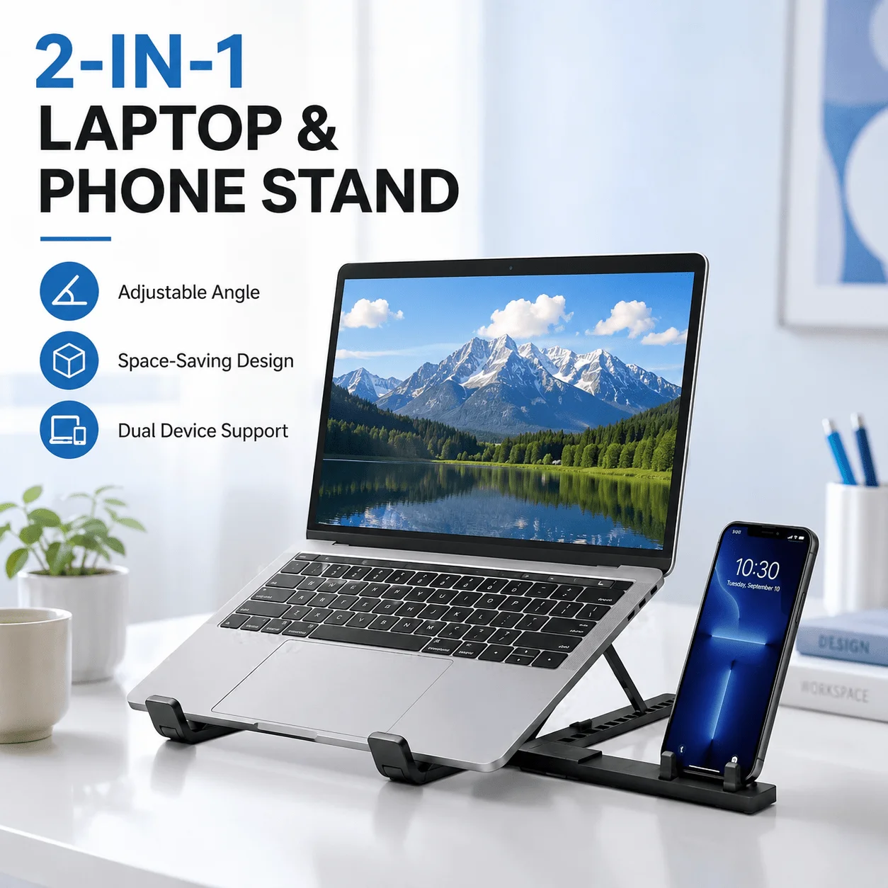 Foldable Laptop Stand Cooling Notebook Bracket Adjustable Ergonomic Laptop Support Base Holder Laptop Tablet Accessories Stands