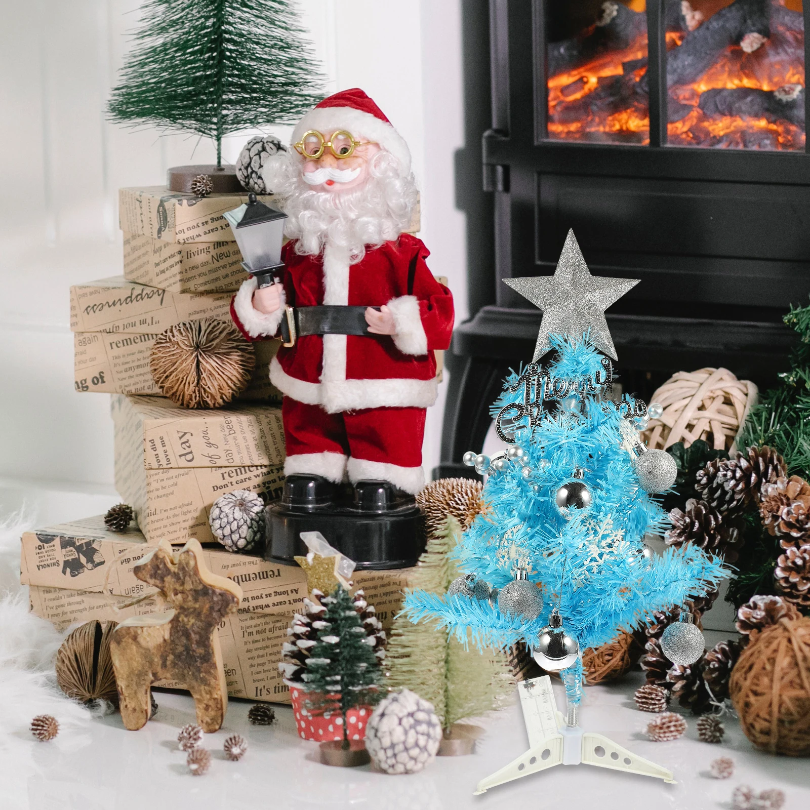 

Mini Christmas Tree Ornaments Desktop Xmas Exquisite Crafts Decorations Unique Party Pvc Decorative Festival Model Trees