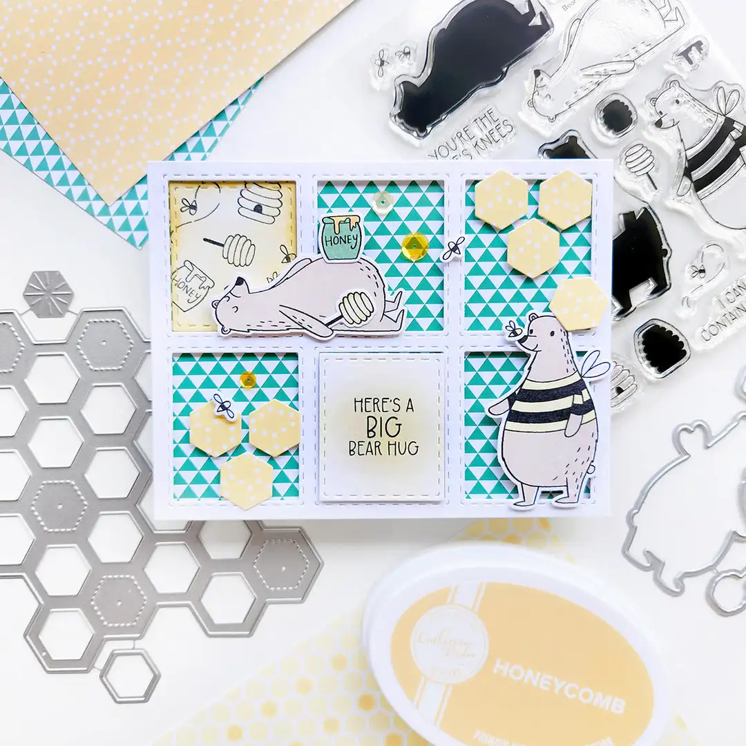 Oh Bee Hive Honey Honeycomb Dies Floral Bear Hugs Sweet Word Die Stamps DIY Scrapbooking Stencil Cut Handmade Embossing 2025 New - Image 4