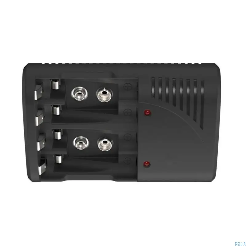 R91A Intelligente snelle batterijlader voor AA 3A 9V oplaadbare batterijen Laadstation oplaadhubs met Britse pluggen