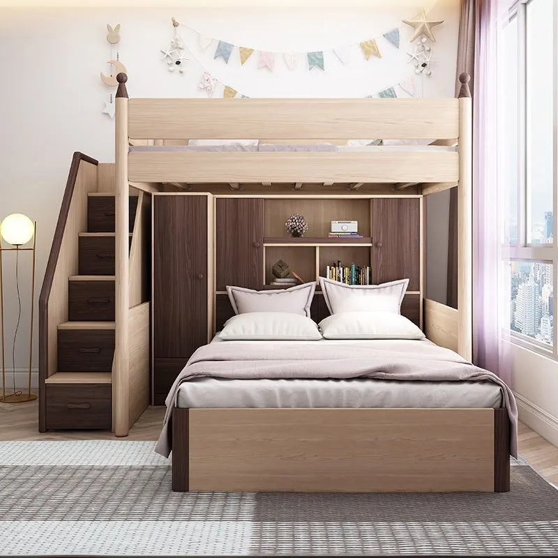 Upper and Lower Bunk Beds Second Floor Adult Bunk Children's Beds Upper and Lower Beds High and Low Mother