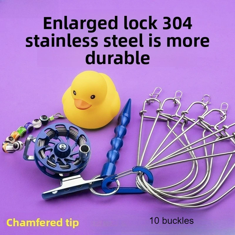 

Portable Live Fish Buckle Stainless Steel Wheel Sturdy and Durable Large Lock Buckle Fishing Accessories Luya Lock Fish Buckle