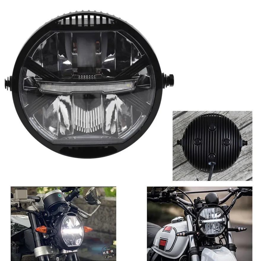 

Motorcycle LED Headlight Assembly Light for AprIlia CR150 Leoncino Monster 696 Retro Motorbike Front Headlamp E8 Certification