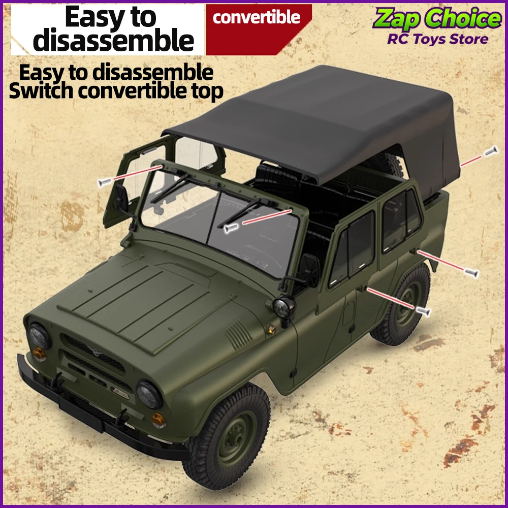 WPL C94 1/12 Scale 4WD Electric RC Off-Road Rock Climber Anti-Slip Tires 2.4G Remote Control Toy Truck Gift for Boy Adult