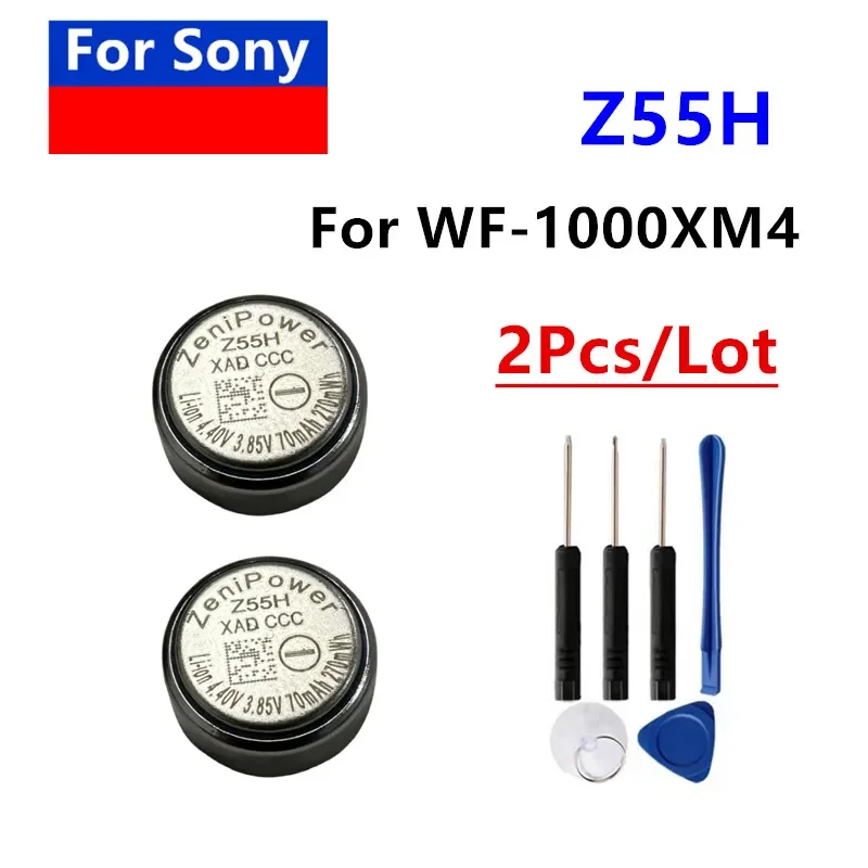 

2pcs/lot New Z55H ZeniPower replacement CP1254 1254 for Sony WF-1000XM4 XM4 Bluetooth Headset Battery 3.85V 75mAh Z55H