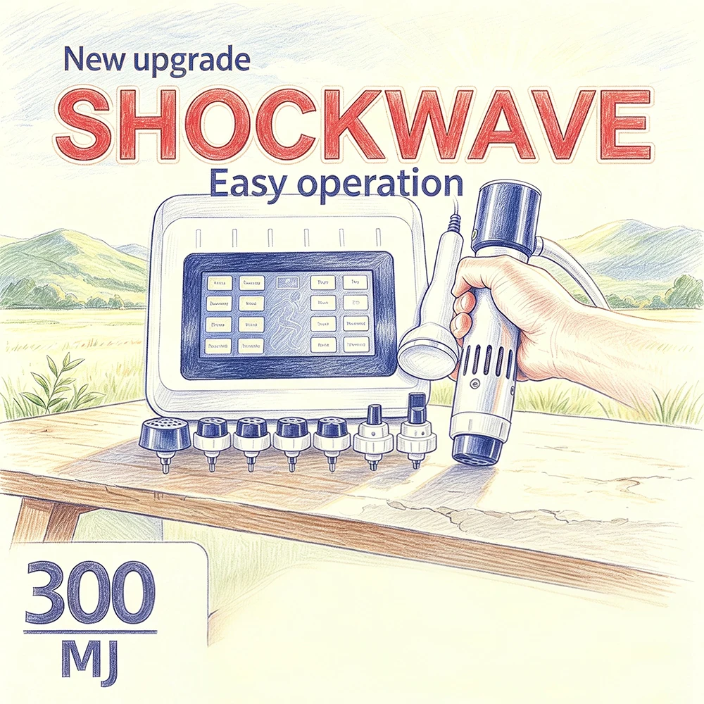 300MJ Shockwave ﻿Equipment Pain Relief Body Massage Relax Shockwave Therapy Machine Ultrasound Instrument For ED Treatment
