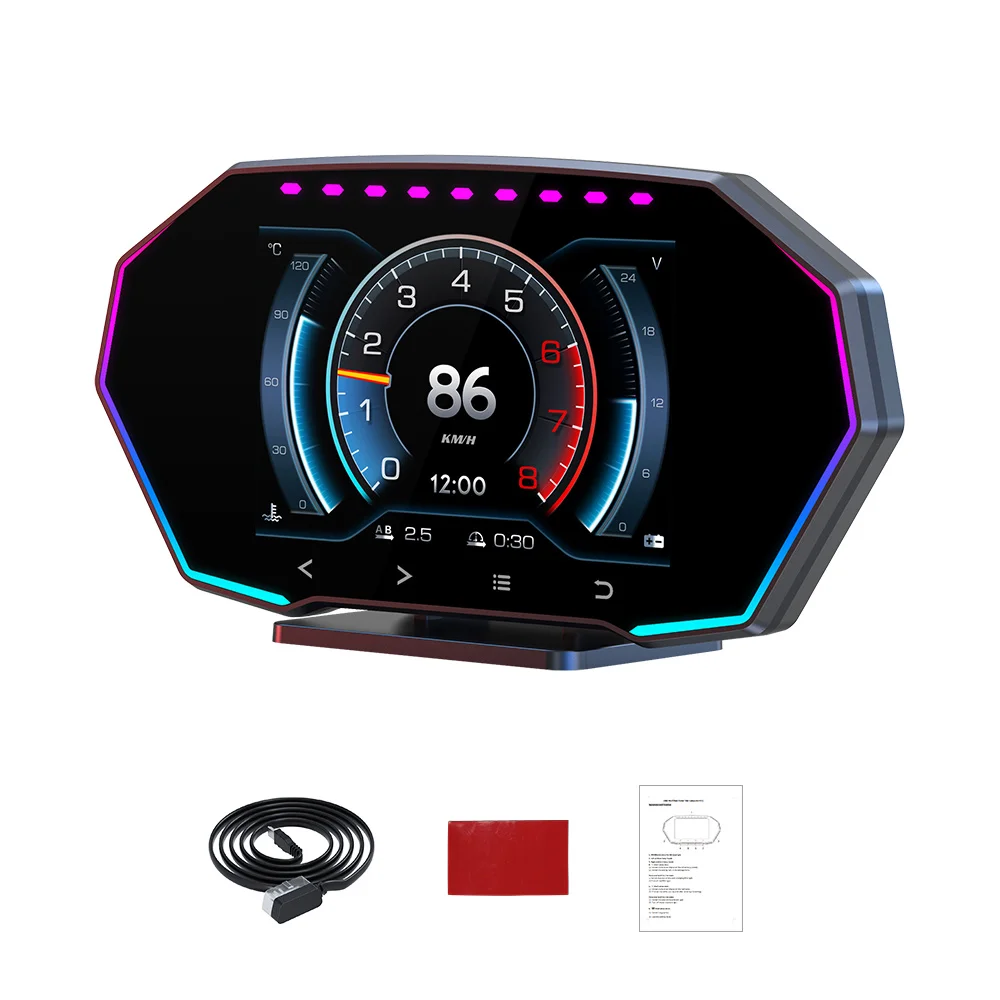 OBD Dual System F11 Car HUD Head Up Display Digital GPS Speedometer Alarm Multi-functional Integration Liquid Crystal Instrument