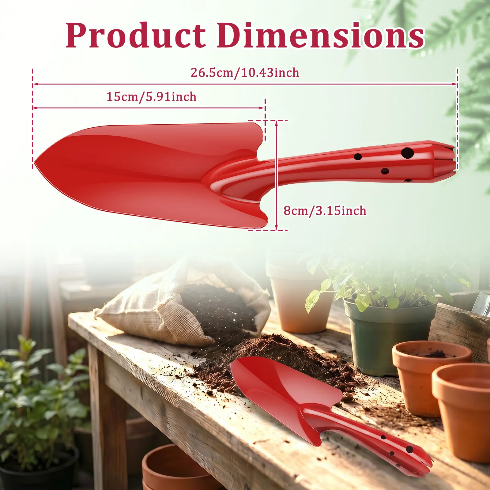 Garden Trowel Rust Resistant Metal Garden Hand Shovel Small Gardening Tools for Planting Digging Succulent Care Garden Trowel