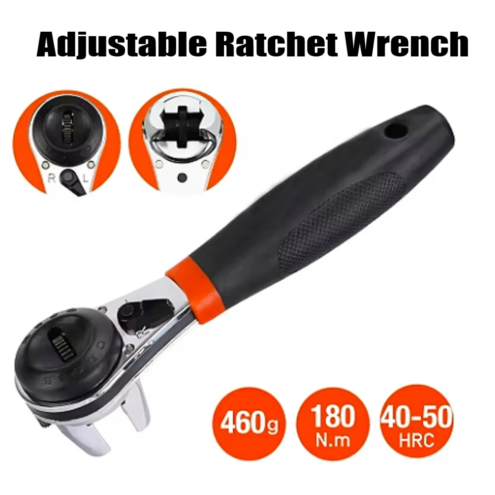 

Регулируемый трещоточный ключ 6-22 мм для сантехнических труб, велосипеда, домашнего ремонта, ручной инструмент, нескользящая ручка