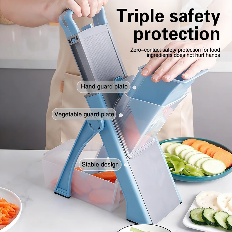 مفرمة خضروات متعددة الوظائف ومحضر طعام، مناسبة للبطاطس والجزر والبصل وأداة المطبخ المبشرة #3