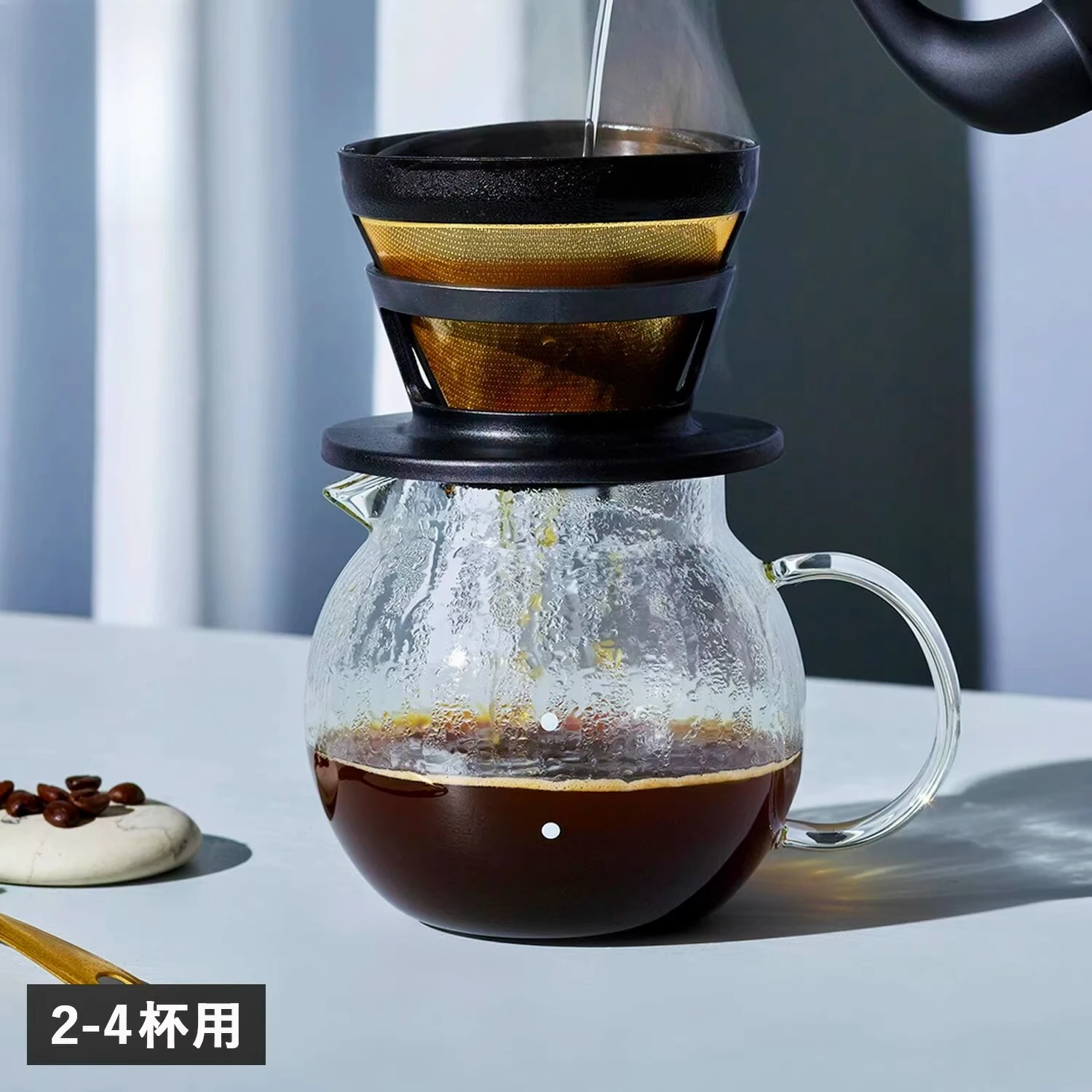 Hand Brewed Coffee Filter Cup, Pure Gold Filter Fragrance Extraction, Filter-free Paper, Gold-plated Filter Cup
